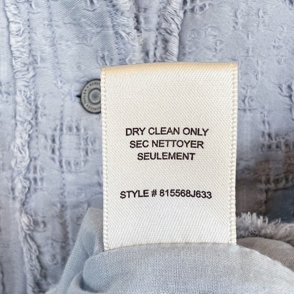Rebecca Taylor Women's Baby Blue Textured Crop Jacket Medium Preppy - Picture 8 of 9